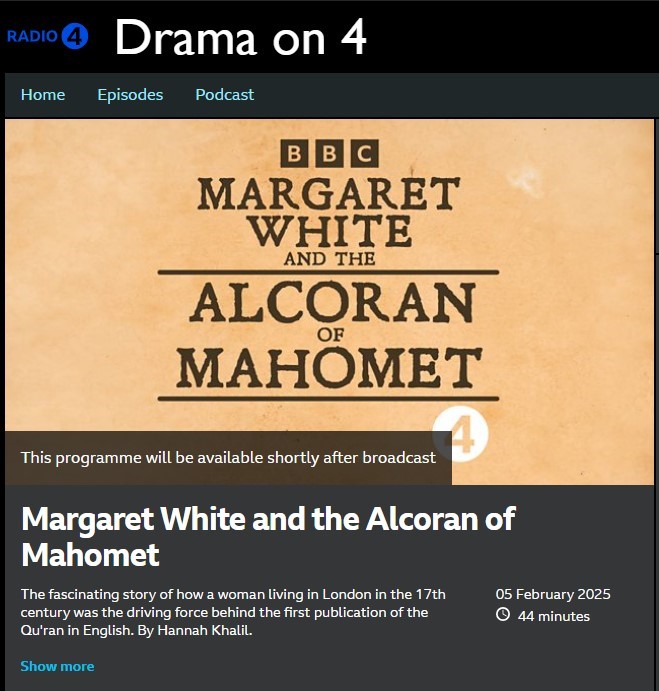 Image showing details for 'Margaret White and the Alcoran'