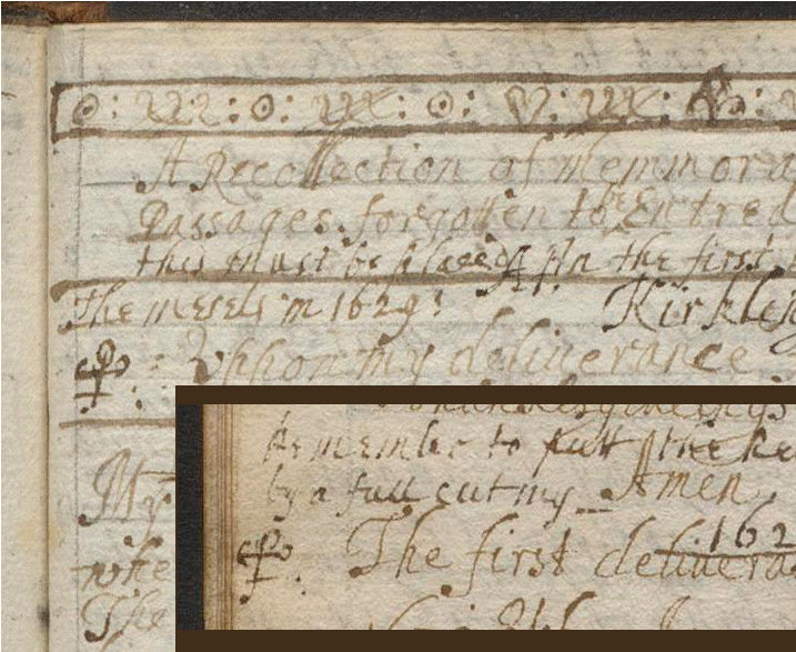 Composite image of two manuscript pages showing matching omission signs in the margins.